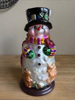 2004 Thomas Pacconi Classic Snowman 14” Christmas Holiday Decor Pre-Owned EUC